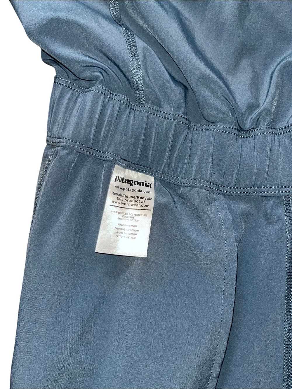 Patagonia Slate Blue Sleeveless Wide-Leg Jumpsuit with Tie Waist - Picture 7 of 7
